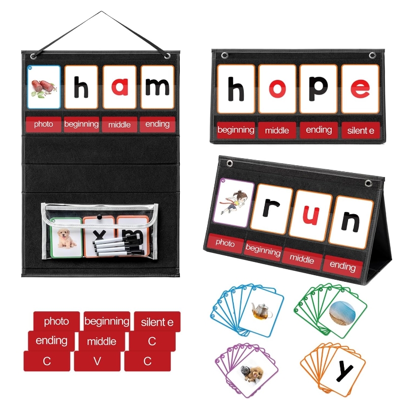 Phonics Card Game - مخطط جيب لبناء الكلمات CVC مع